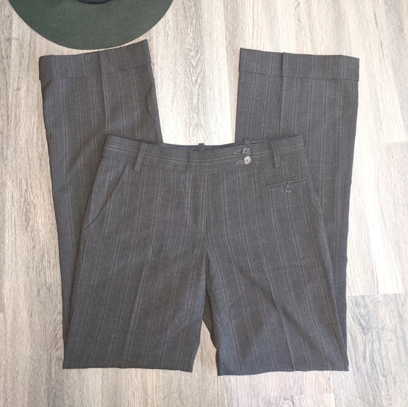 BCBG Max Azria Brown Striped Rayon Blend Pants 2 - Picture 2 of 8